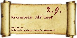 Kronstein József névjegykártya